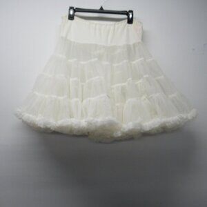 Vintage Sams Ivory Tulle Petticoat Tutu Skirt Ruffle sz Medium 21" Square Dance